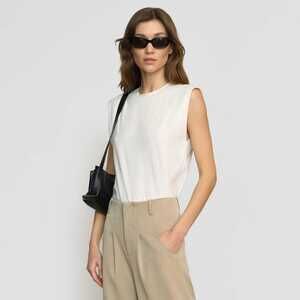 Modern Citizen Nana Organic Cotton Structured-Shoulder Tee Size LWhite / L / NWT